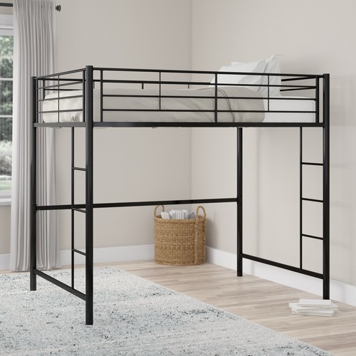 Black loft bed - , with