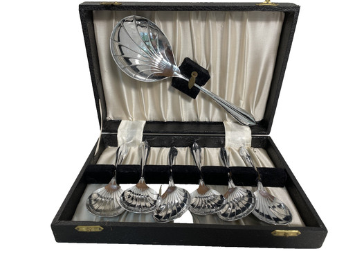 Vintage fruit dessert spoons - vintage, &