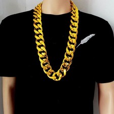 Plastic gold necklace - gold,