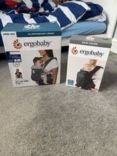 Ergobaby Ergo Omni 360 “Trunks Up” Baby Carrier & Rain Cover