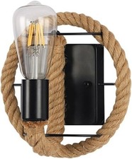 Vintage Retro Wall Lamp American Rope Industrial Lamp Iron Pipe Tall Rope 