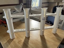 White Plastic Fishing Rod Holder For Four Rods For Fishing Boat