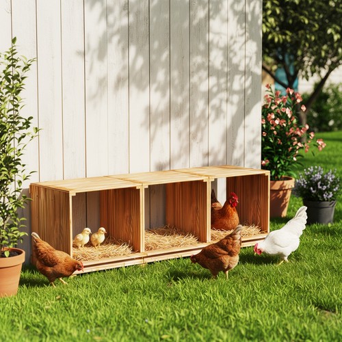 Wooden chicken nesting box - nesting,