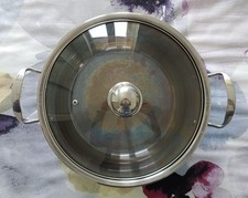 SQ Professional 9.2L Stainless Steel Stockpot & Glass Lid 28cm x 14.5cm USED