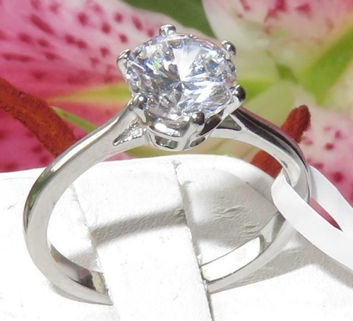 Solitaire silver ring - solitaire,