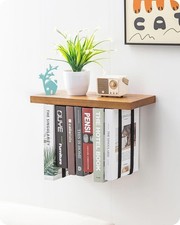 Book Shelf Wall With Adjustable Strap Floating Bookshelf Upside Down Display