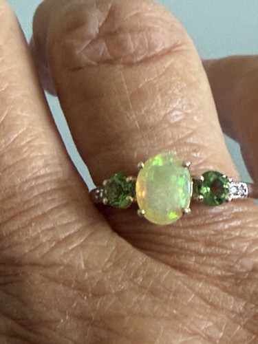 Opal and tourmaline - opal,