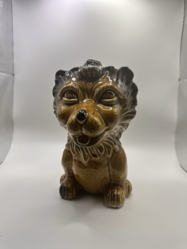 Vintage moss lion money box - moss,