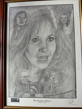 Hammer Horror Signed Pencil Drawing Signed by Artist