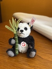 Steiff panda with bamboo - steiff,