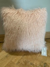 Tess Daly faux mongolian blush pink fluffy cushion including cushion insert