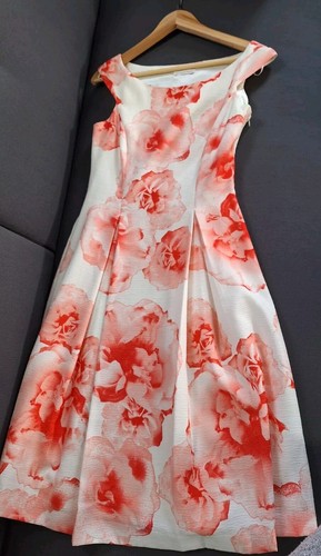 Peach floral dress - peach,
