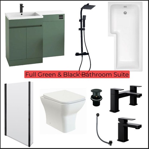 Full bathroom suite green - full, l
