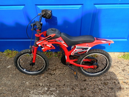Motorbike style kids bike red