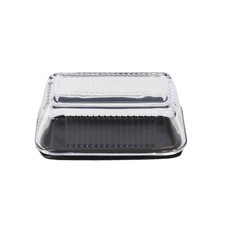 Glass Ridged Butter Dish with