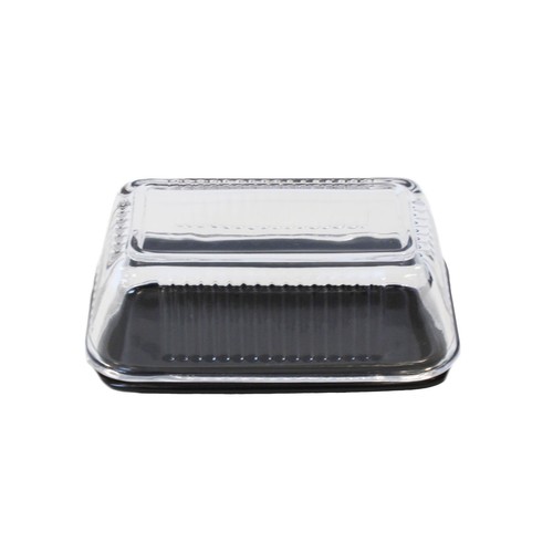 Glass ridged butter dish with - dish,
