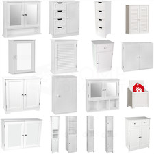 Bathroom Cabinet White Single