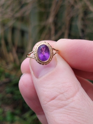 9ct gold amethyst - gold,