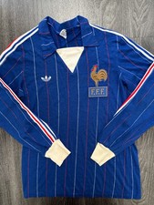 Original Adidas France Football 1982 Long Sleeve Home Shirt Mens Small