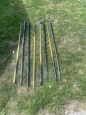 Vintage rare 4 x one piece Snooker Cues one is in a Burrough And Watts case 