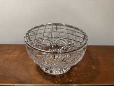 Beautiful Cut Crystal Rose Bowl with Mesh Insert
