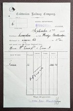 1913 Caledonian Railway Stobcross Station Govan Limestone Certificate