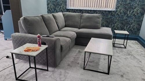 Corner sofa grey - grey, rips