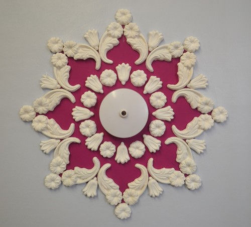 Plaster ceiling rose design - plaster, rose/