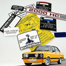 Ford Escort Mk1 Mk2 Rs Rs2000 Restoration Warning Caution Engine Stickers Labels