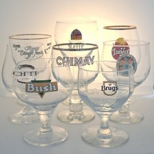 Collection of Belgian Beer Glasses Stemmed Goblets