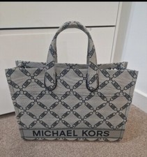 MICHAEL KORS Gigi Tote LARGE bag Grey & Black
