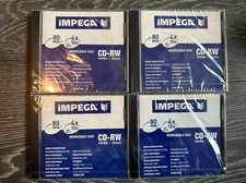 4 x IMPEGA CD-RW High Speed High Capacity 700MB 80 min 8-12x In Jewel Case - NEW