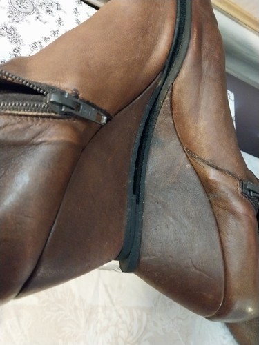 Vtg sacco leather womens wedge - leather,