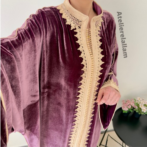 Moroccan silk velvet purple - silk,