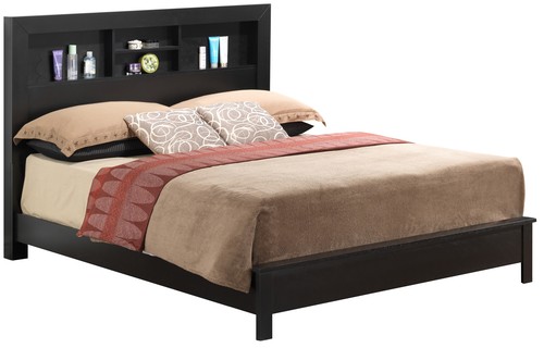 Stylish transitional black bed - stylish,