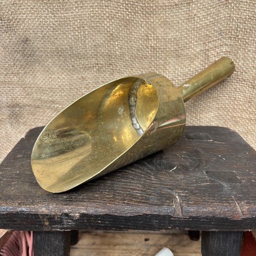 Antique brass scoop - brass,