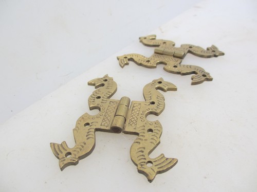 Vintage brass box hinges - vintage,