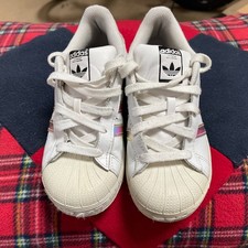 Adidas Superstar Kids Trainers UK Size 1 Holographic Ortholite Adidas Trainers 