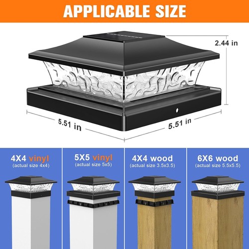 Solar post cap deck fence - solar,