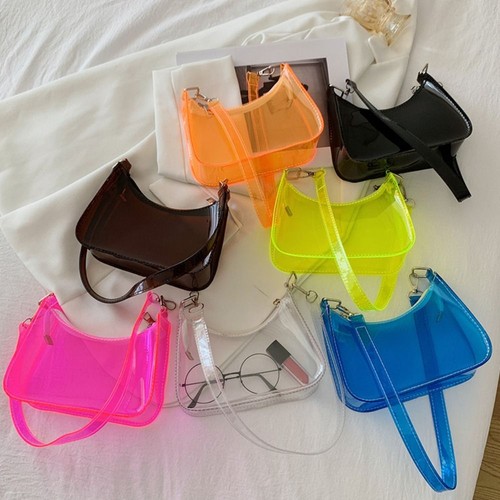 Transparent jelly shoulder bag - transparent,