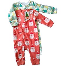 Baby Boy Christmas Sleepsuit Set 3 6 Months NEXT 2 Pack Santa Festive Fun Romper