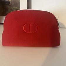 CHRISTIAN DIOR Beauty  Zippered Cosmetic  Pouch /   Makeup Bag, Red