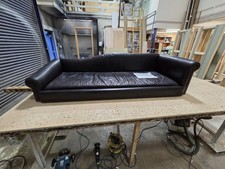 Large Bespoke Brown Leather Dog Bed. Professionally Upholstered Chaise Lounge