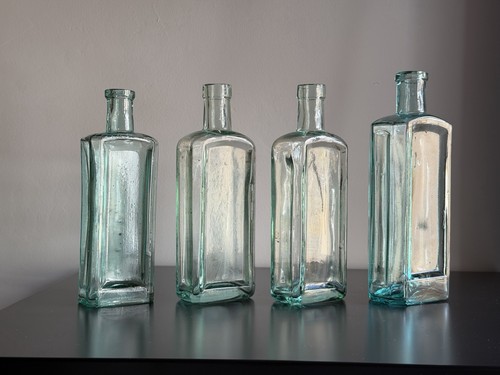 Set antique aqua - 4, glass