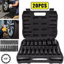 20PCS Deep Impact Socket Set 1/2 Inch Drive Metric 8 - 32mm Metric For Car Truck