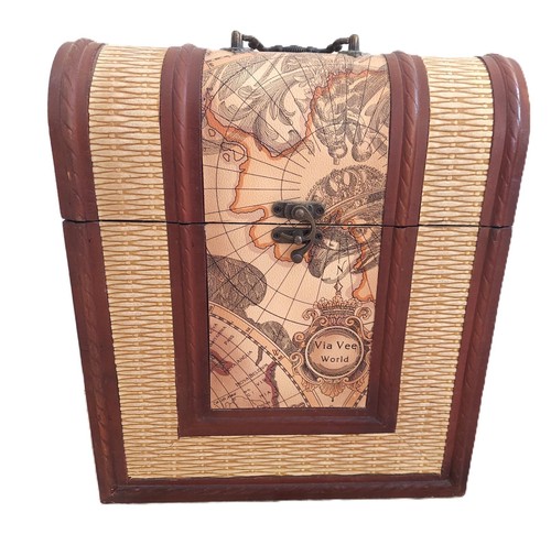 Old world map chest wood - world,