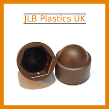 M8, M10 Brown Coloured Plastic Dome Nut Protection Cap Covers, 13mm 17mm