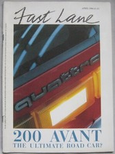 FAST LANE 04/1986 featuring Audi Quattro, Toyota Celica, Isuzu Piazza, Porsche