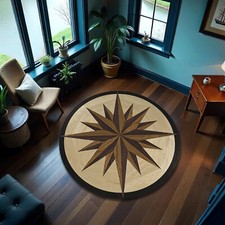 Sailor Compass Roud Rug