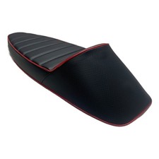 Vespa PX PE LML T5 Classic Racing Seat Slim Style - Black with Red Piping